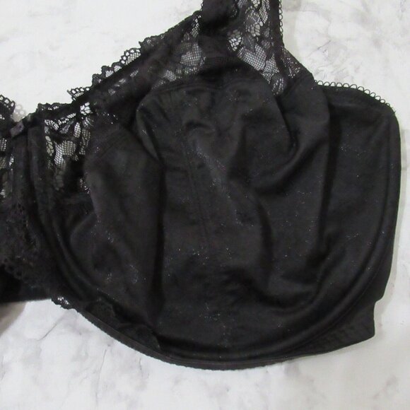 Delimira Bra 40K Black Lace Underwire Plus Size - Picture 2 of 6